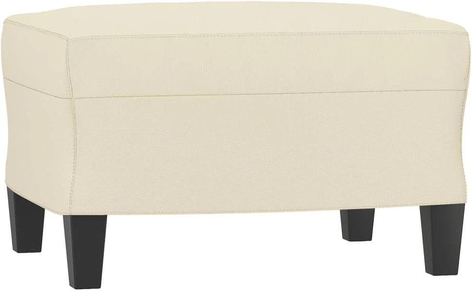 Trivietė sofa su pakoja, kreminės spalvos, 180cm, dirbtinė oda