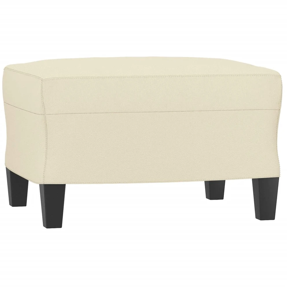 Trivietė sofa su pakoja, kreminės spalvos, 180cm, dirbtinė oda