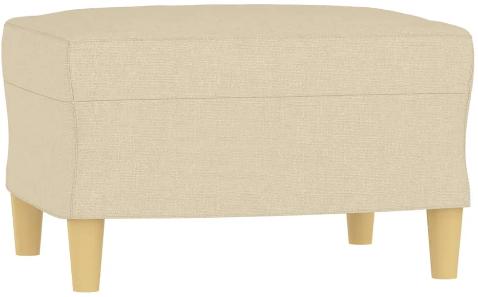 Trivietė sofa su pakoja, kreminės spalvos, 180cm, audinys