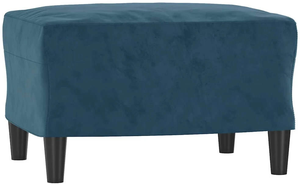 Trivietė sofa su pakoja, mėlynos spalvos, 180cm, aksomas