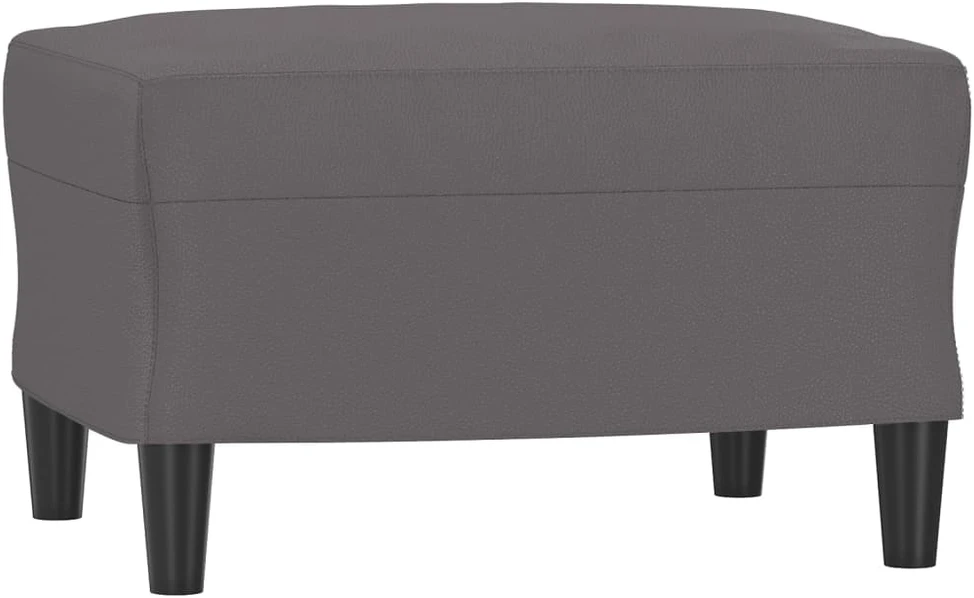 Trivietė sofa su pakoja, pilkos spalvos, 180cm, dirbtinė oda