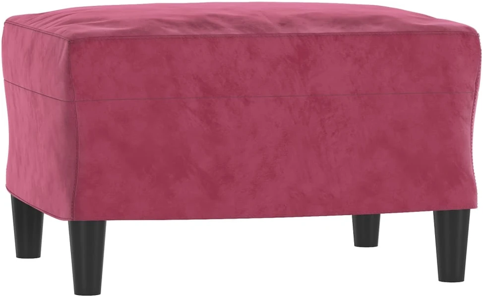 Trivietė sofa su pakoja, raudonojo vyno spalvos, 180cm, aksomas