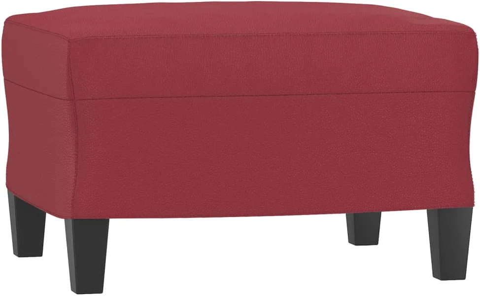Trivietė sofa su pakoja, raudonojo vyno, 180cm, dirbtinė oda