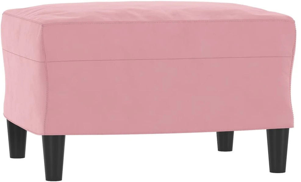 Trivietė sofa su pakoja, rožinės spalvos, 180cm, aksomas