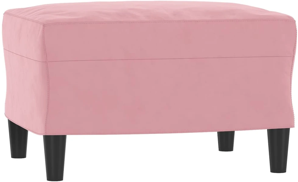 Trivietė sofa su pakoja, rožinės spalvos, 180cm, aksomas