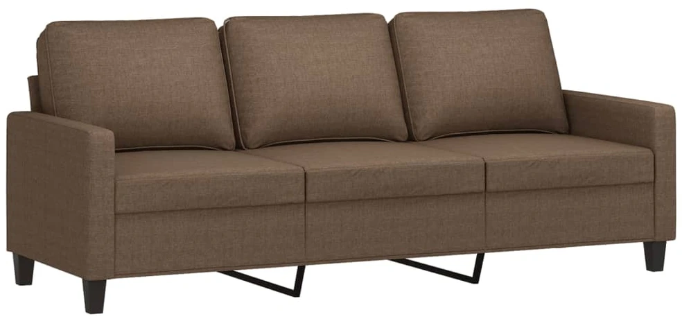Trivietė sofa su pakoja, rudos spalvos, 180cm, audinys