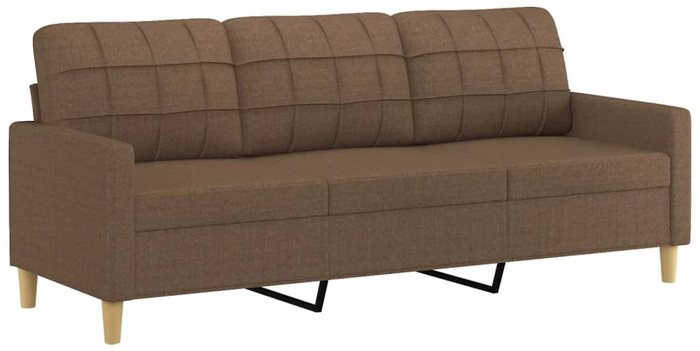 Trivietė sofa su pakoja, rudos spalvos, 180cm, audinys