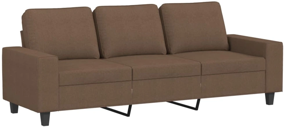 Trivietė sofa su pakoja, rudos spalvos, 180cm, audinys