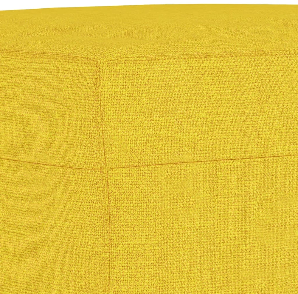 Trivietė sofa su pakoja, šviesiai geltona, 180cm, audinys