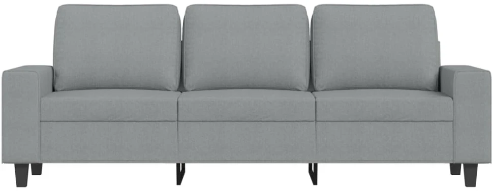 Trivietė sofa su pakoja, šviesiai pilka, 180cm, audinys