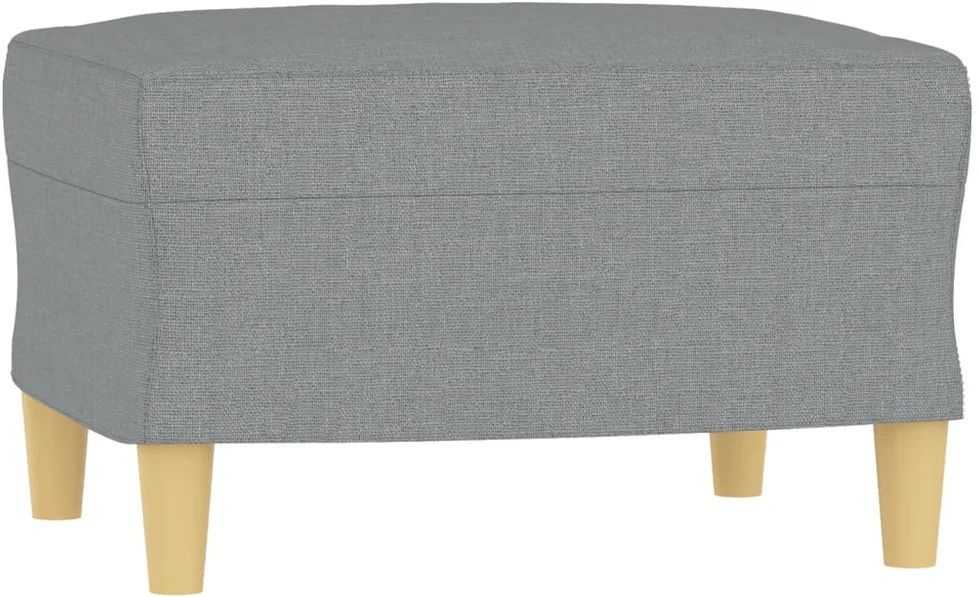 Trivietė sofa su pakoja, šviesiai pilka, 180cm, audinys