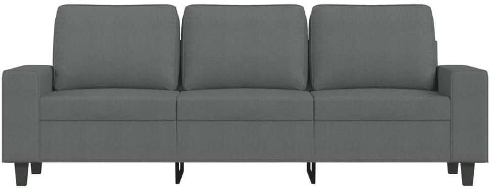 Trivietė sofa su pakoja, tamsiai pilkos spalvos, 180cm, audinys