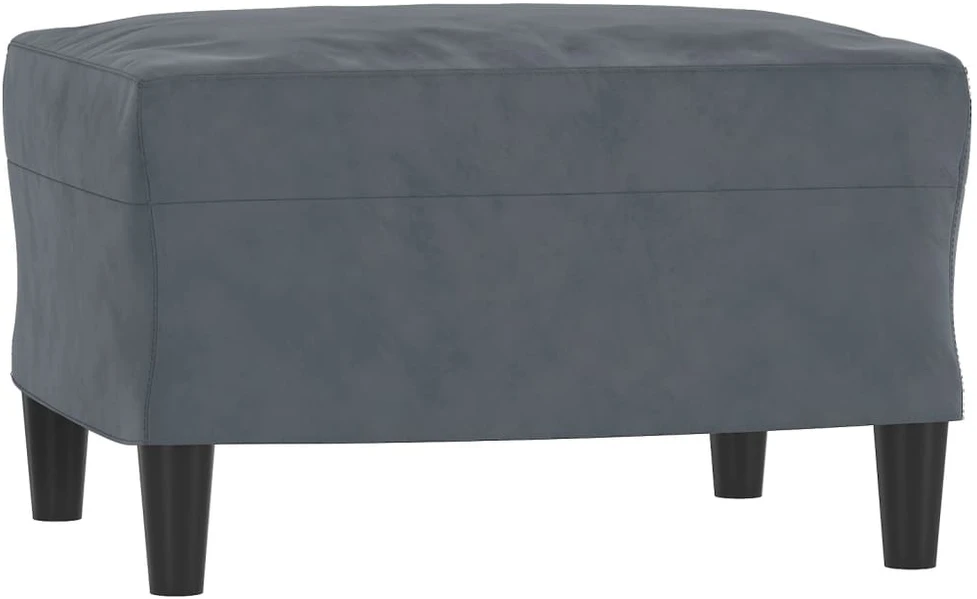 Trivietė sofa su pakoja, tamsiai pilkos spalvos, 180cm, aksomas