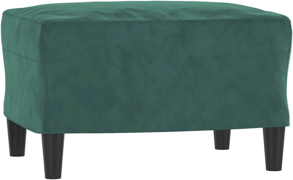 Trivietė sofa su pakoja, tamsiai žalios spalvos, 180cm, aksomas