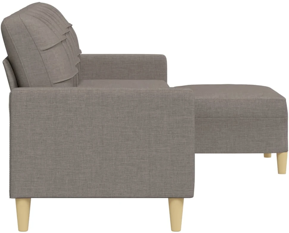 Trivietė sofa su pakoja, taupe spalvos, 210cm, audinys