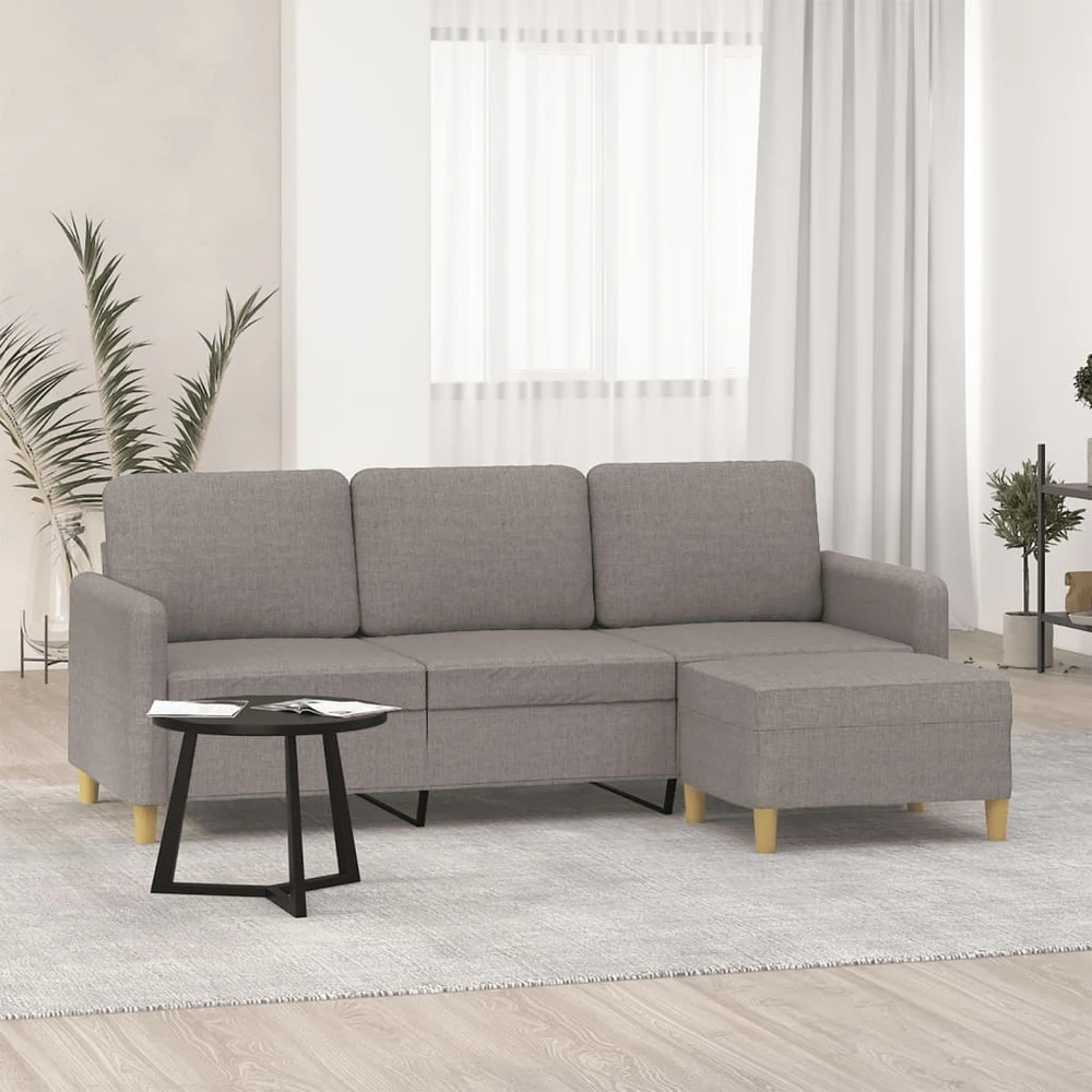 Trivietė sofa su pakoja, taupe spalvos, 180cm, audinys