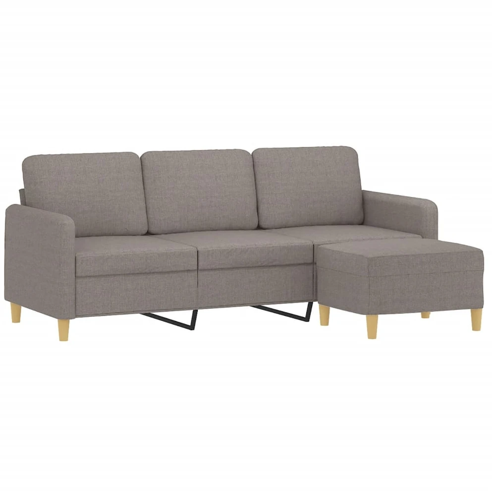 Trivietė sofa su pakoja, taupe spalvos, 180cm, audinys