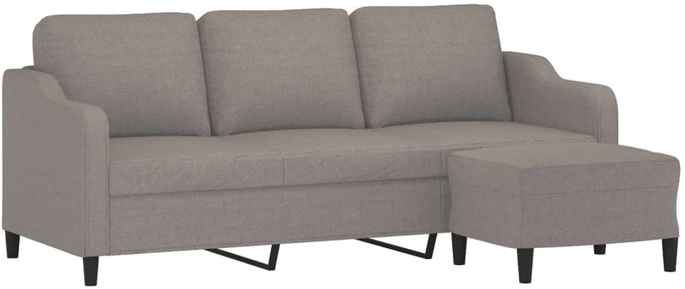 Trivietė sofa su pakoja, taupe spalvos, 180cm, audinys