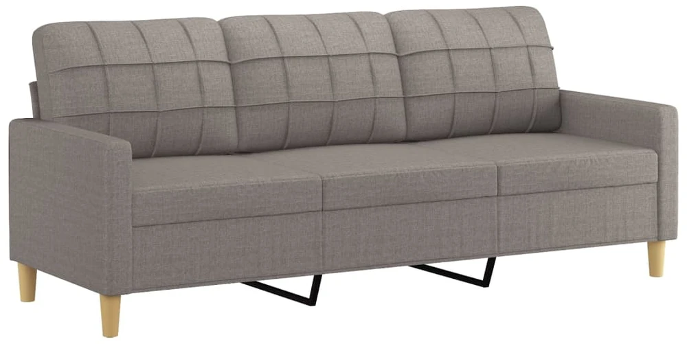 Trivietė sofa su pakoja, taupe spalvos, 180cm, audinys