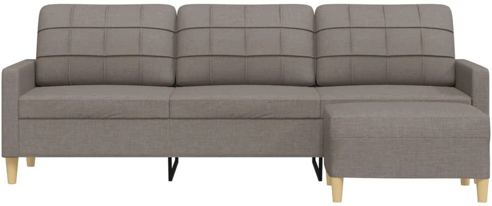 Trivietė sofa su pakoja, taupe spalvos, 210cm, audinys