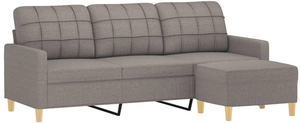 Trivietė sofa su pakoja, taupe spalvos, 180cm, audinys
