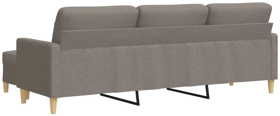 Trivietė sofa su pakoja, taupe spalvos, 210cm, audinys