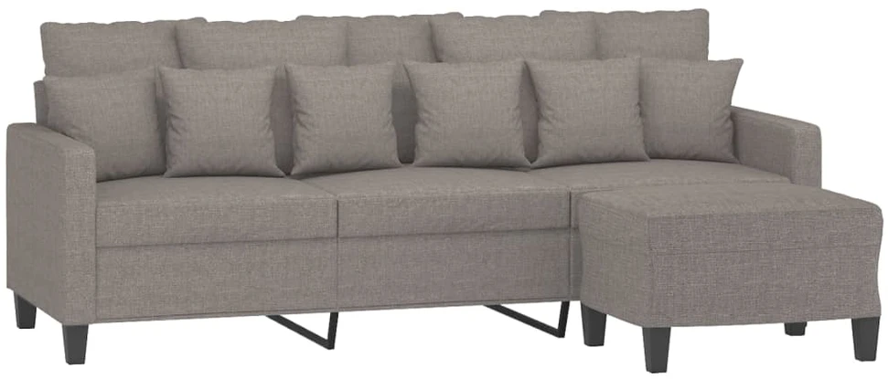 Trivietė sofa su pakoja, taupe spalvos, 180cm, audinys