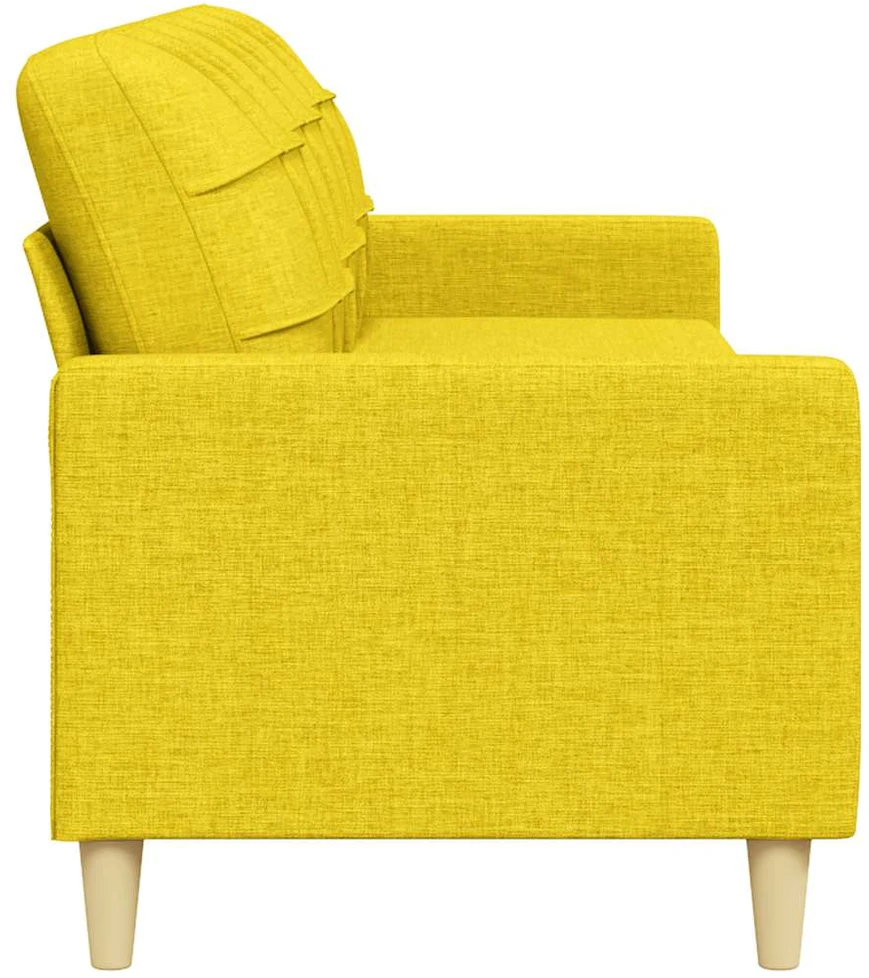 Trivietė sofa, šviesiai geltonos spalvos, 180cm, audinys