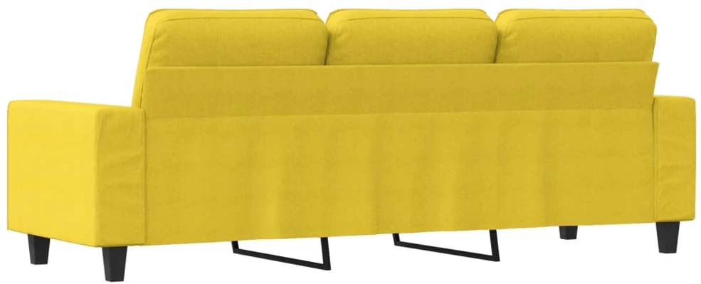 Trivietė sofa, šviesiai geltonos spalvos, 180cm, audinys