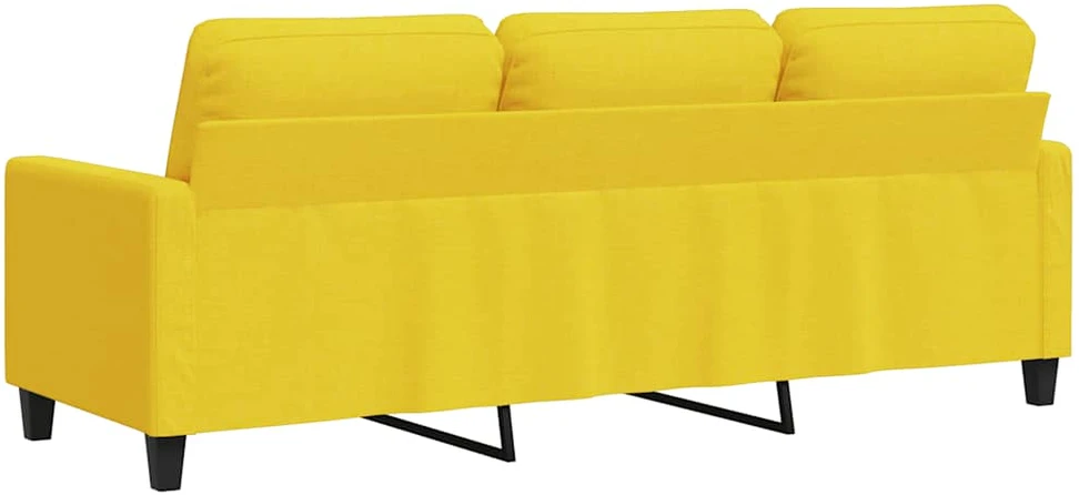 Trivietė sofa, šviesiai geltonos spalvos, 180cm, audinys
