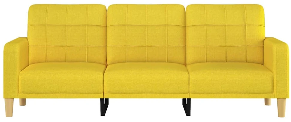 Trivietė sofa, šviesiai geltonos spalvos, 180cm, audinys