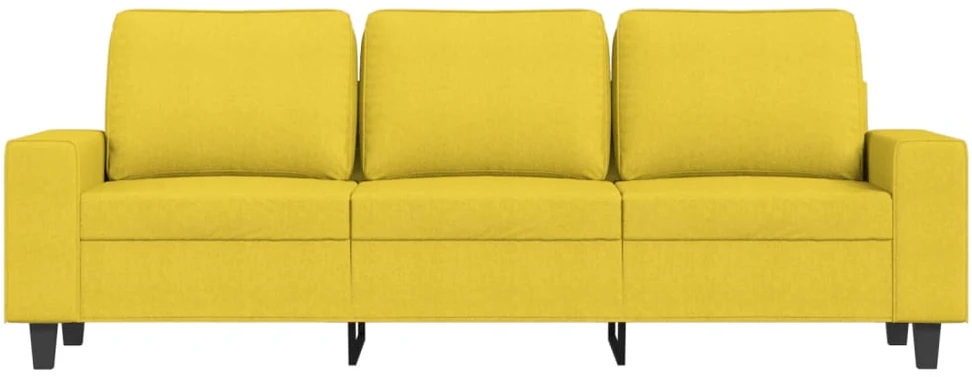 Trivietė sofa, šviesiai geltonos spalvos, 180cm, audinys