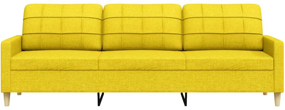 Trivietė sofa, šviesiai geltonos spalvos, 180cm, audinys