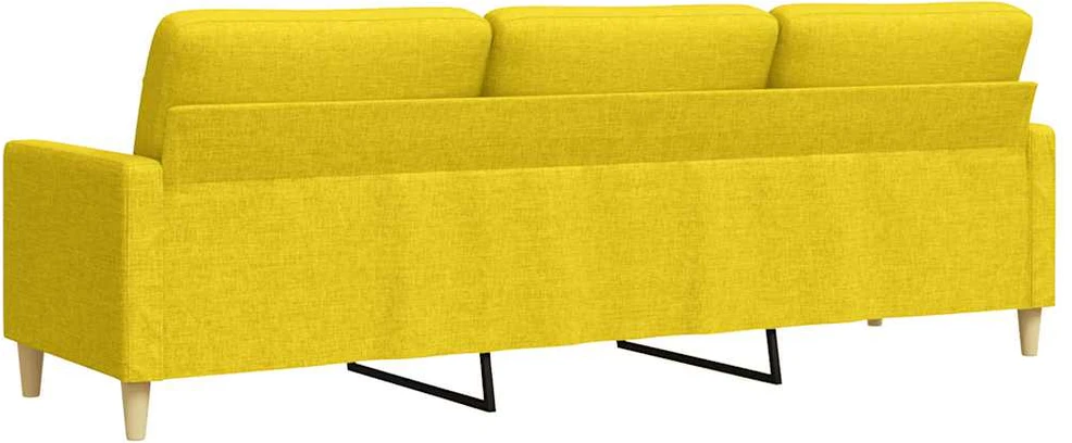 Trivietė sofa, šviesiai geltonos spalvos, 180cm, audinys