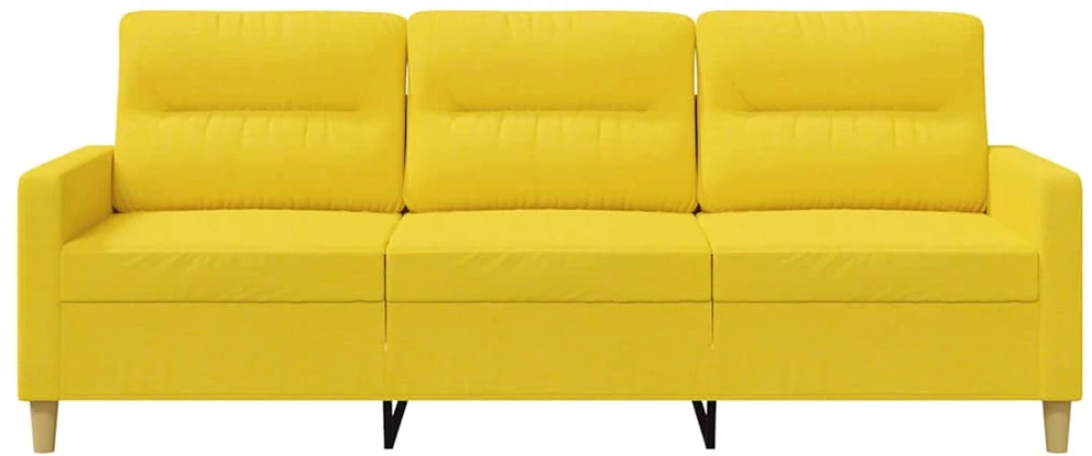 Trivietė sofa, šviesiai geltonos spalvos, 180cm, audinys