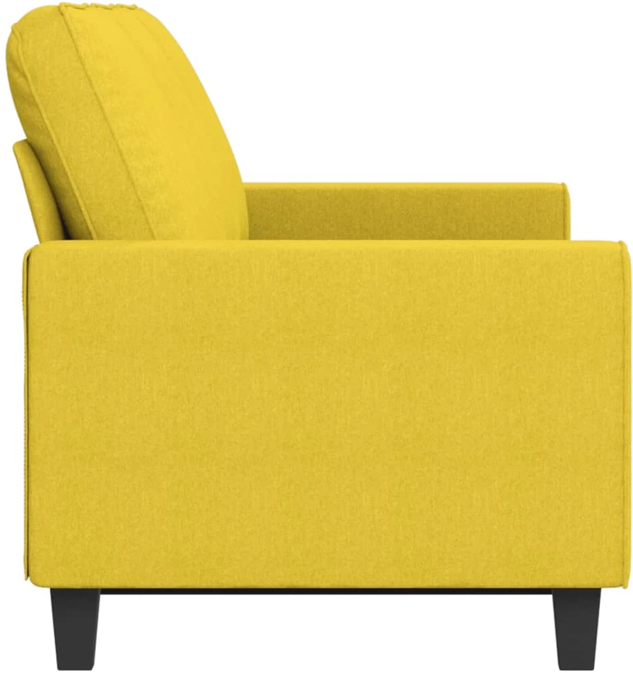 Trivietė sofa, šviesiai geltonos spalvos, 180cm, audinys