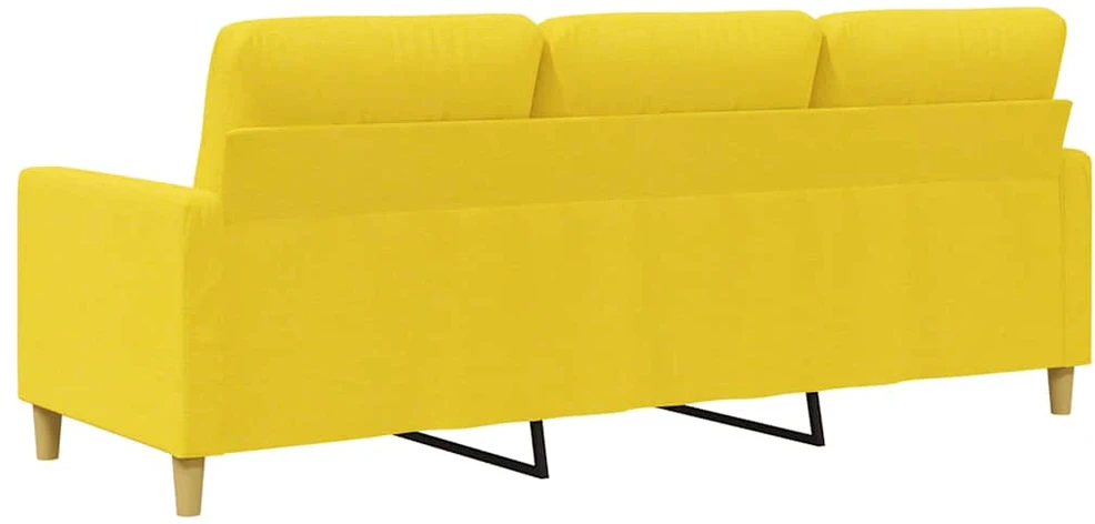 Trivietė sofa, šviesiai geltonos spalvos, 180cm, audinys
