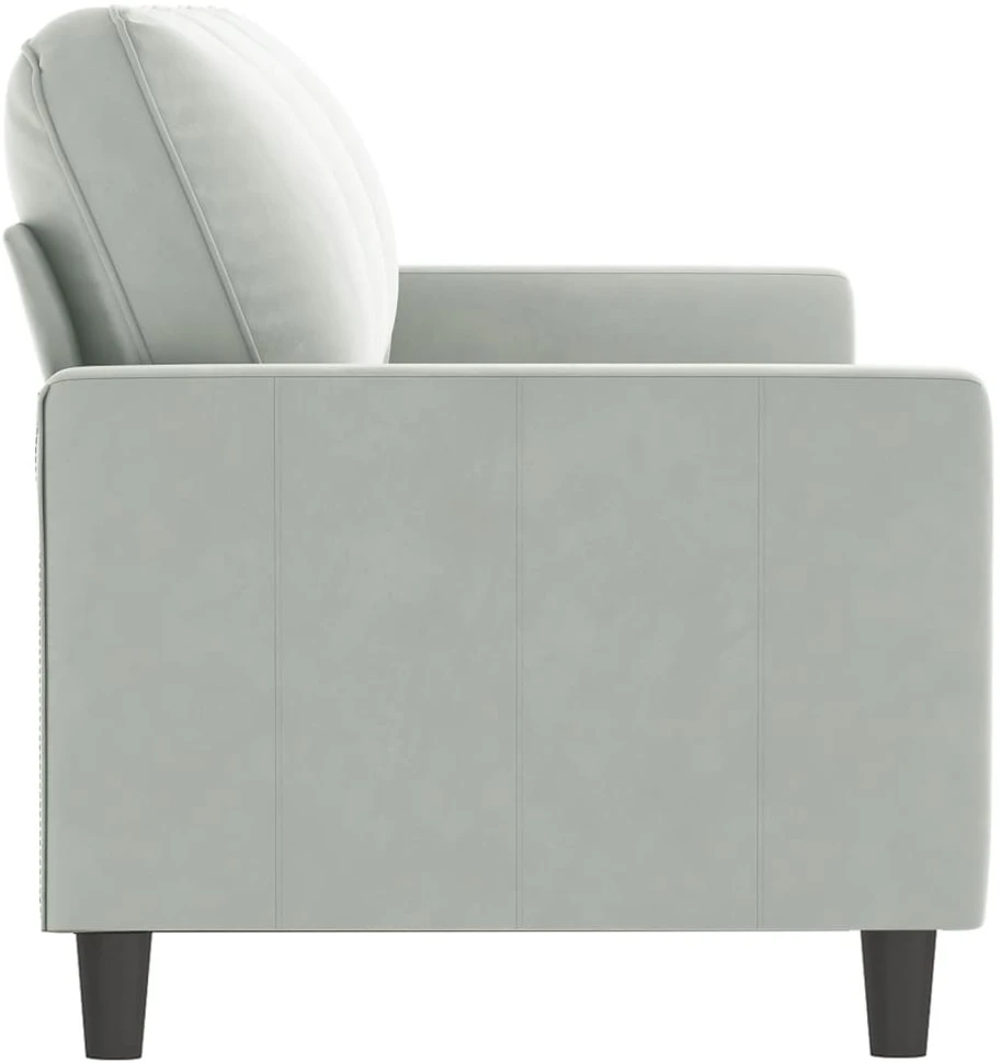 Trivietė sofa, šviesiai pilkos spalvos, 180cm, aksomas