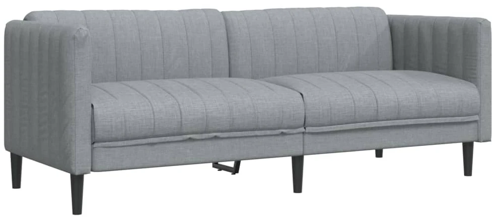 Trivietė sofa, šviesiai pilkos spalvos, audinys