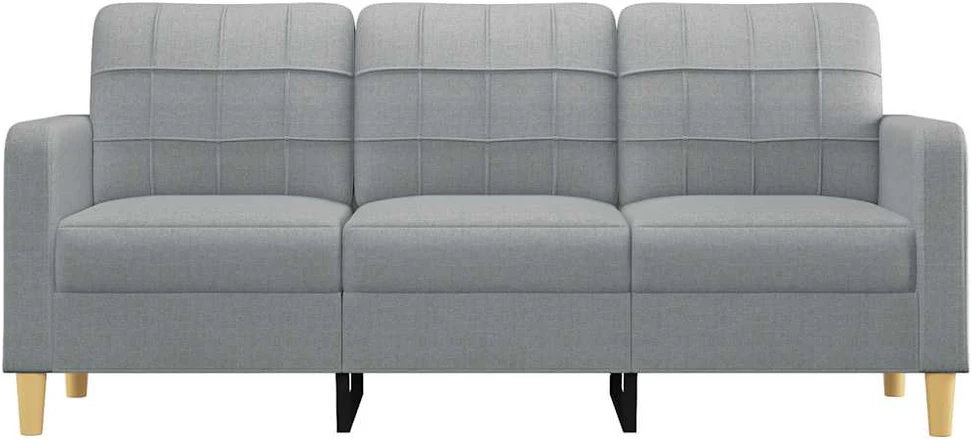 Trivietė sofa, šviesiai pilkos spalvos, 180cm, audinys