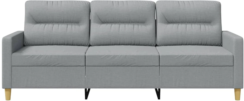 Trivietė sofa, šviesiai pilkos spalvos, 180cm, audinys