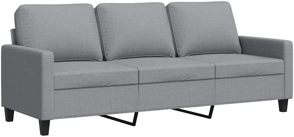 Trivietė sofa, šviesiai pilkos spalvos, 180cm, audinys