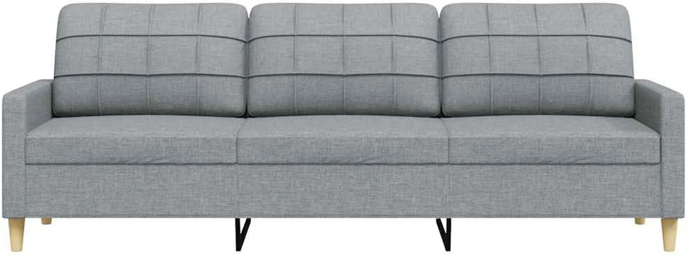 Trivietė sofa, šviesiai pilkos spalvos, 210cm, audinys