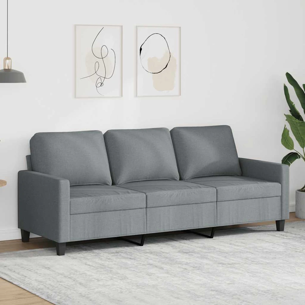 Trivietė sofa, šviesiai pilkos spalvos, 180cm, audinys