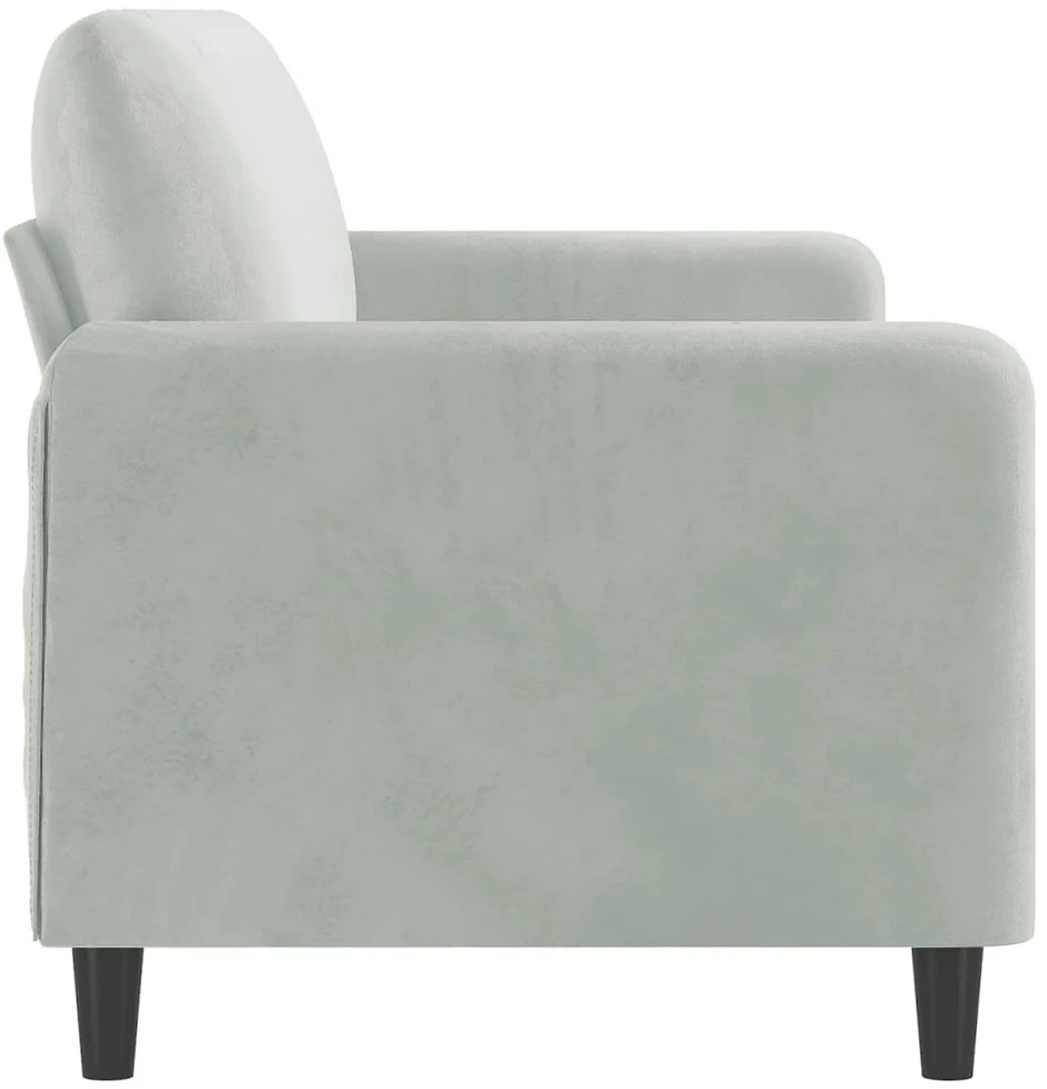 Trivietė sofa, šviesiai pilkos spalvos, 180cm, aksomas
