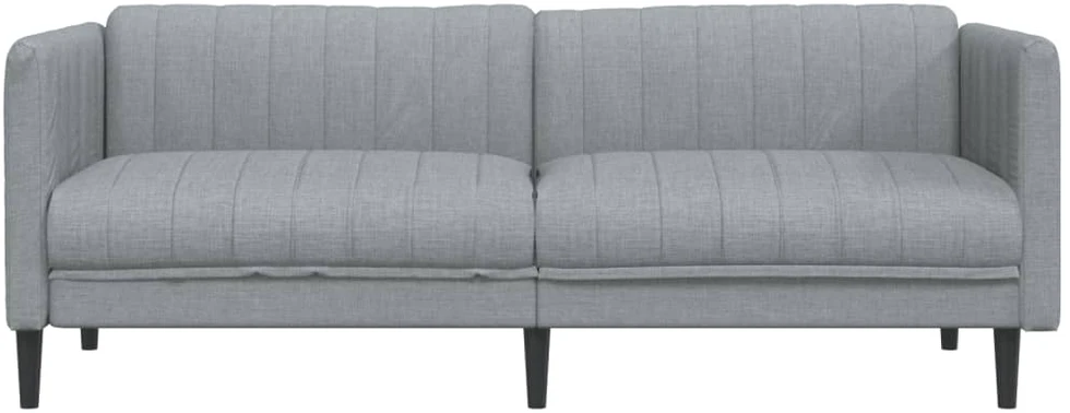 Trivietė sofa, šviesiai pilkos spalvos, audinys