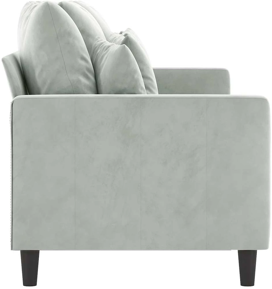 Trivietė sofa, šviesiai pilkos spalvos, 180cm, aksomas