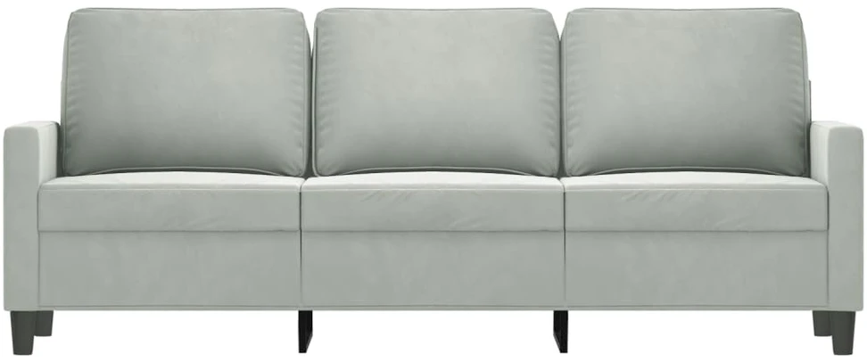 Trivietė sofa, šviesiai pilkos spalvos, 180cm, aksomas
