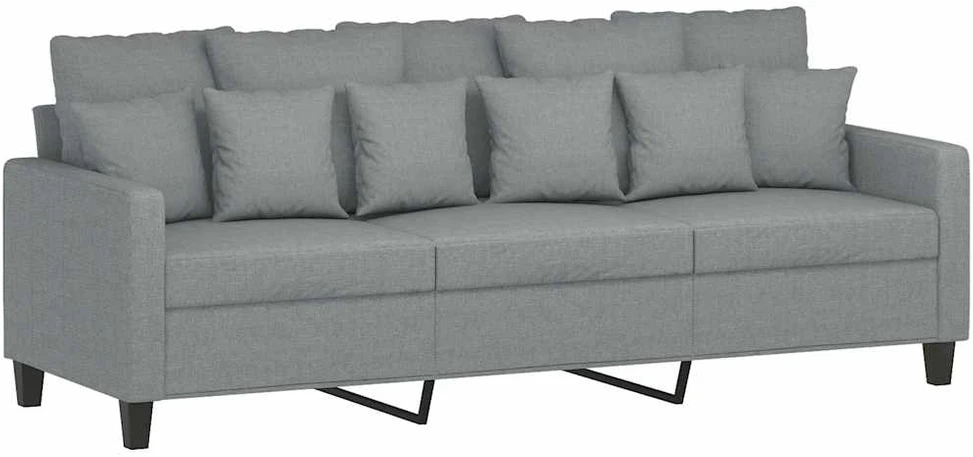 Trivietė sofa, šviesiai pilkos spalvos, 180cm, audinys