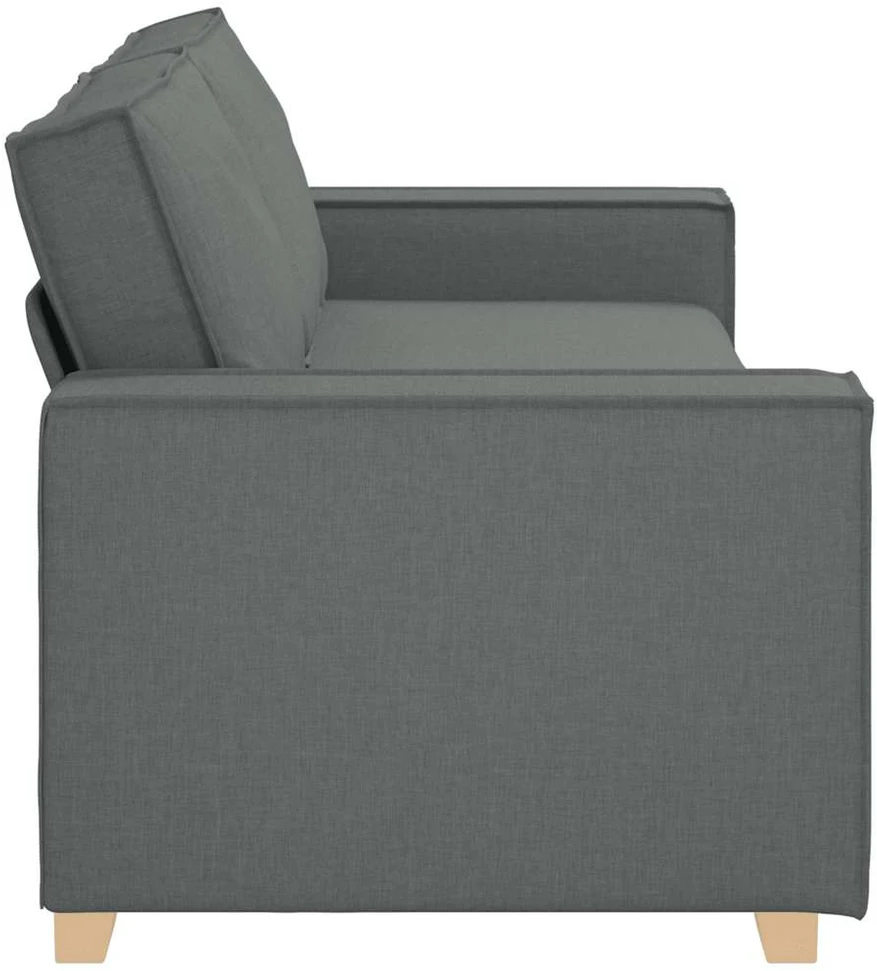 Trivietė sofa, tamsiai pilka, 220x78x84 cm, audinys